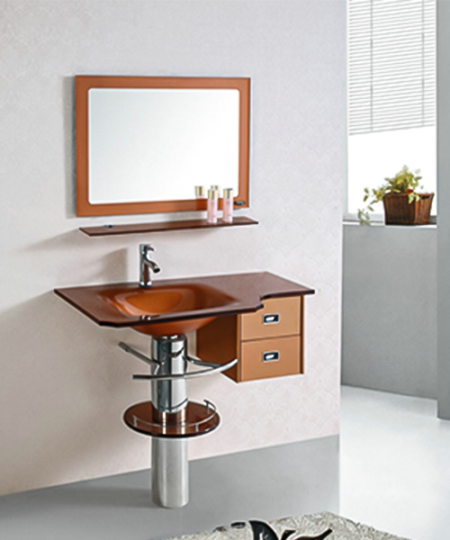 Showrooms, bathrooms, toilets, desks, dressers, all available in hotels, glass basin,glass vanity wash basin with stainless steel stand cabinet JH-999-8