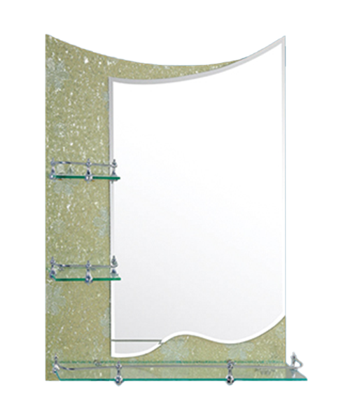 Glass partition,special-shaped mirror4MM, 5MM,Hot Sale Modern Style Bathroom Luxury Shower Room Simple Mirror Traditional Mirror With Shelf JH-1087A