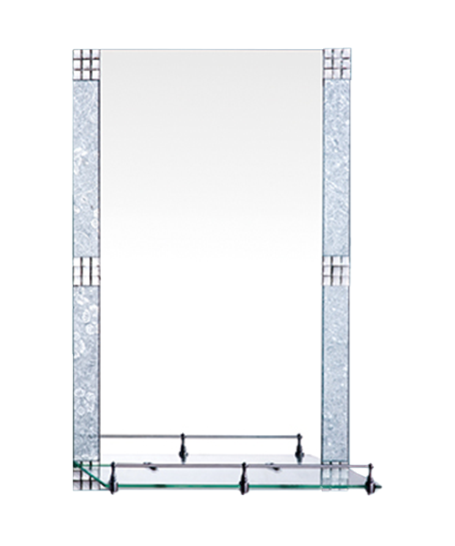 Double layer mirror,aluminum alloy fittings,4MM, 5MM,Hot Sale Modern Style Bathroom Luxury Shower Room Simple Mirror Traditional Mirror With Shelf JH-645-B