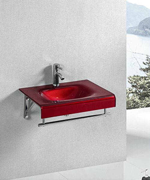 Toughened safety,high temperature firing, glass vanity wash basin with stainless steel stand cabinet JH-8810-8