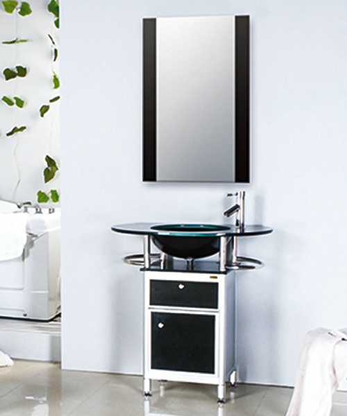 Versatile at home,basin thickness 1.2mm/1.5mm/1.9mm,glass vanity wash basin with stainless steel stand cabinet JH-A02