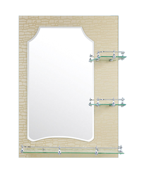 Sandblasted mirror, special-shaped mirror,4MM, 5MM,Hot Sale Modern Style Bathroom Luxury Shower Room Simple Mirror Traditional Mirror With Shelf JH-1089F