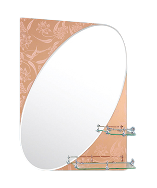 Decal mirror,special-shaped mirror,4MM, 5MM,Hot Sale Modern Style Bathroom Luxury Shower Room Simple Mirror Traditional Mirror With Shelf JH-61835A