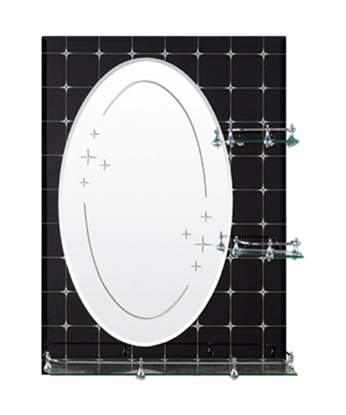 Decal mirror,Showrooms, bathrooms, toilets, desks, dressers, all available in hotels,4MM, 5MM,Hot Sale Modern Style Bathroom Luxury Shower Room Simple Mirror Traditional Mirror With Shelf JH-69007