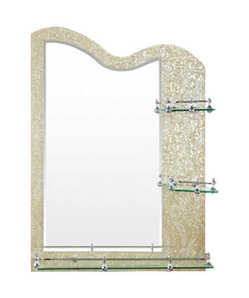 Glass partition, partition mirror,4MM, 5MM,Hot Sale Modern Style Bathroom Luxury Shower Room Simple Mirror Traditional Mirror With Shelf JH-69022