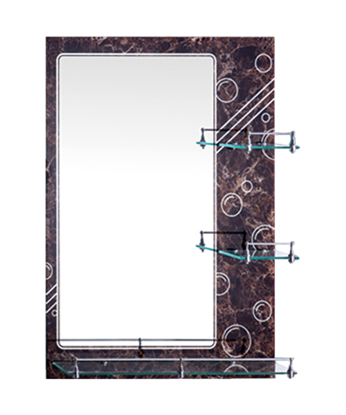 Crystal decals,embossed mirror,4MM, 5MM,Hot Sale Modern Style Bathroom Luxury Shower Room Simple Mirror Traditional Mirror With Shelf JH-78065