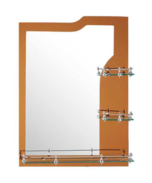 Single layer mirror,zinc alloy fittings,4MM, 5MM,Hot Sale Modern Style Bathroom Luxury Shower Room Simple Mirror Traditional Mirror With Shelf JH-9146