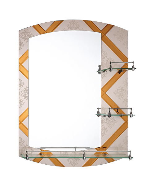 Decal mirror,crystal decals,4MM, 5MM, Hot Sale Contemporary Bathroom Luxury Bathroom Simple Mirror with Shelf Traditional Mirror JH-2018-7