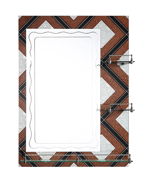 Art mirror,crystal decals,4MM, 5MM, Hot Sale Contemporary Bathroom Luxury Bathroom Simple Mirror with Shelf Traditional Mirror JH-8908